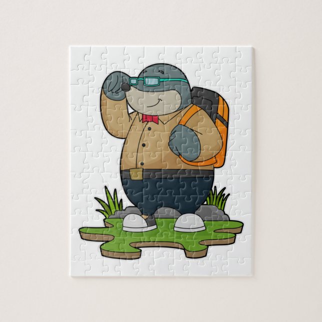 Puzzle Mole as Hiker con mochila (Vertical)
