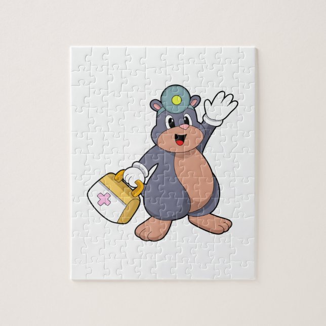 Puzzle Mole como enfermera con kit de primeros auxilios.P (Vertical)