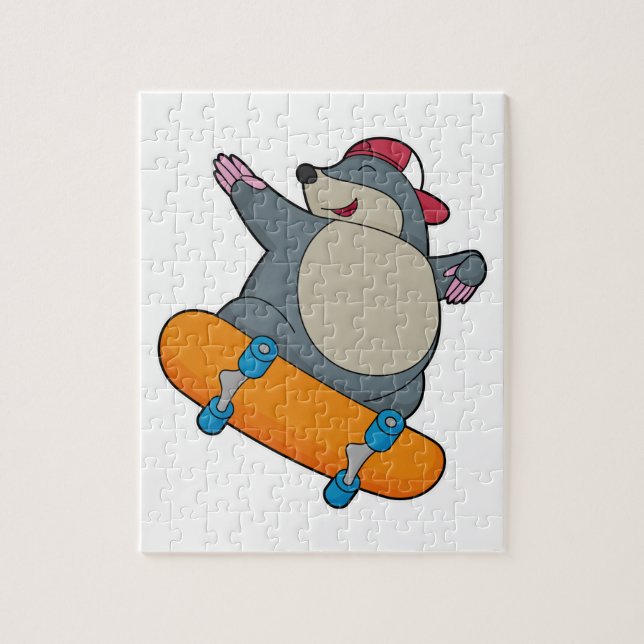 Puzzle Mole como Skater con Skateboard (Vertical)