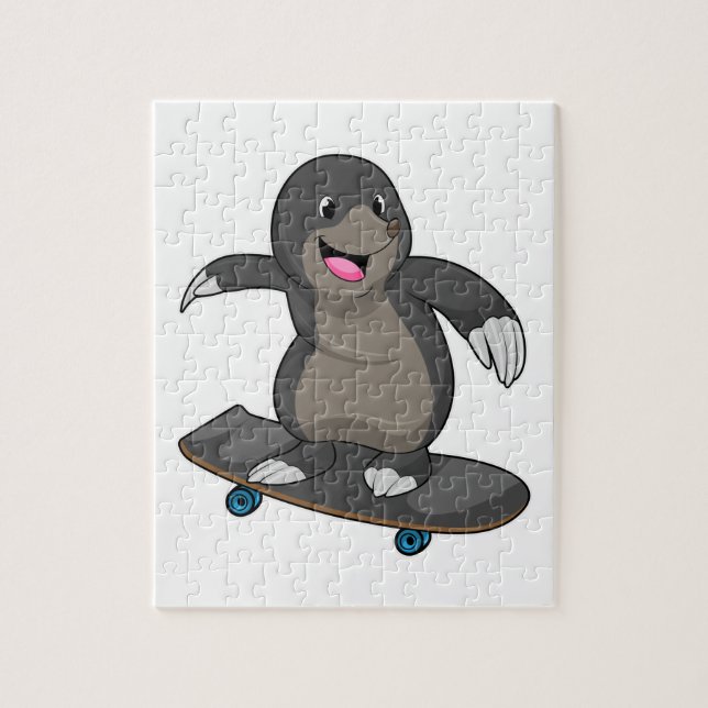 Puzzle Mole como Skater con Skateboard (Vertical)