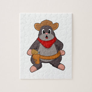 Puzzle Mole como vaquero