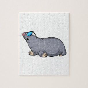 Puzzle Mole con gafas de sol