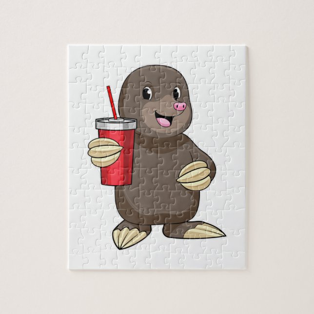 Puzzle Mole con taza para beber (Vertical)