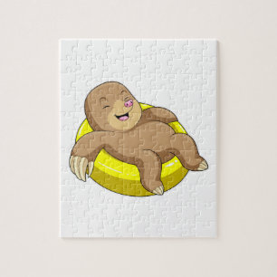 Puzzle Mole en natación con vida
