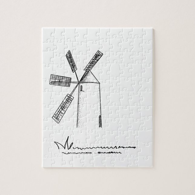Puzzle molino con fondo blanco (Vertical)