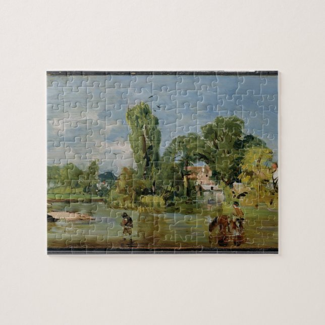 Puzzle Molino de Flatford, c.1810-11 (aceite en el panel) (Horizontal)