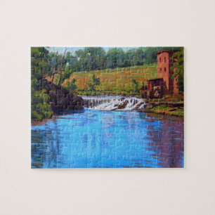 Puzzle Molino de Grist Histórico Dillard en el arroyo Oza
