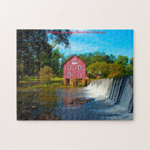 Puzzle Molino de Starr Georgia. Felicitaciones de Navidad
