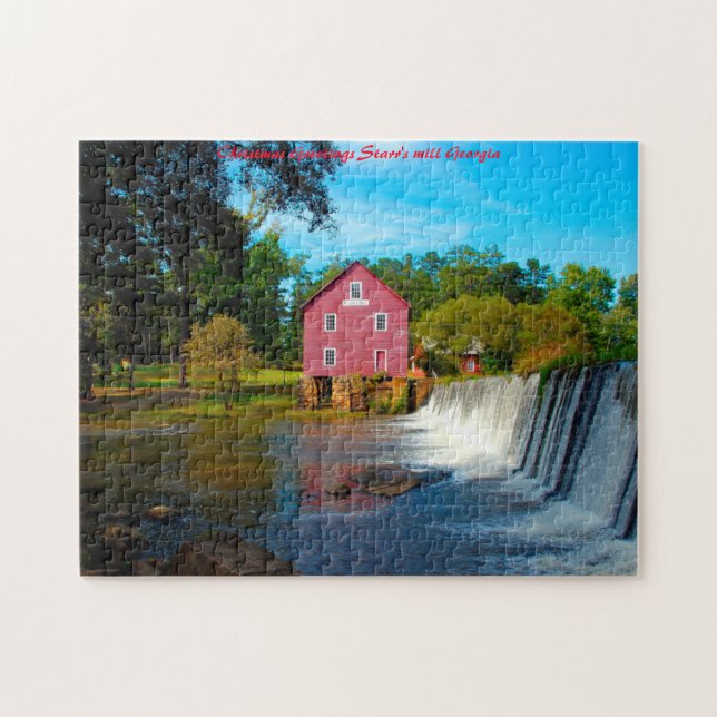 Puzzle Molino de Starr Georgia. Felicitaciones de Navidad (Horizontal)