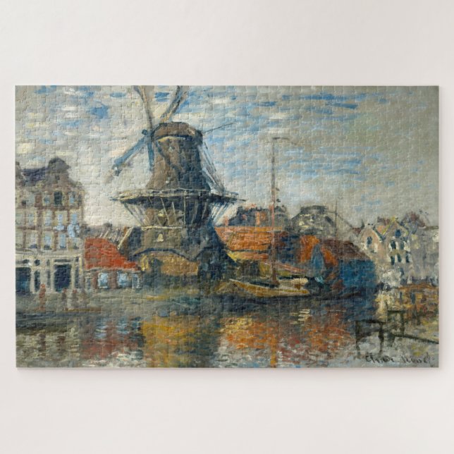 Puzzle Molino de viento de Amsterdam de Claude Monet (Horizontal)