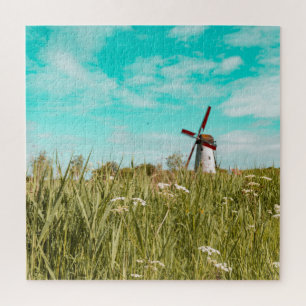 Puzzle Molino de viento en hierba