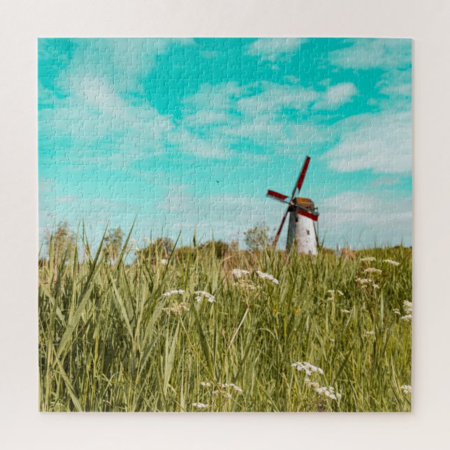 Puzzle Molino de viento en hierba (Vertical)