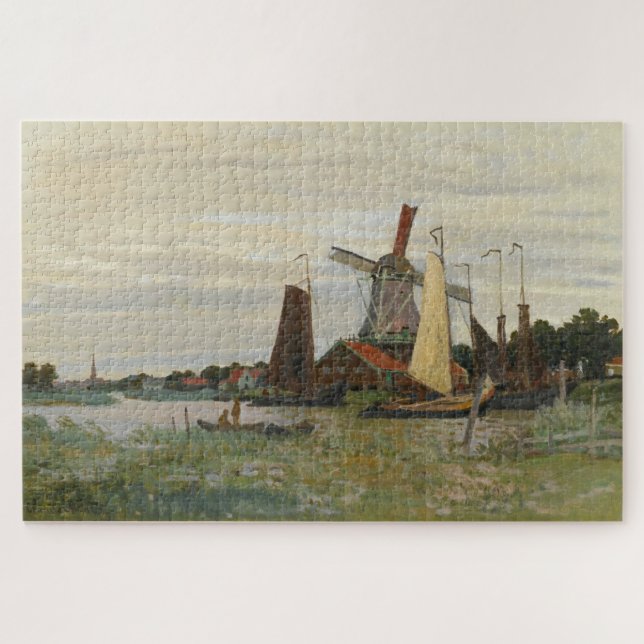 Puzzle Molino de viento en Zaandam de Claude Monet (Horizontal)