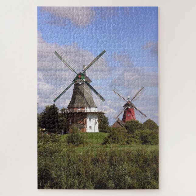 Puzzle Molino de viento Greetsiel Mar del Norte Alemania (Vertical)