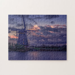 Puzzle Molino de viento holandés Países Bajos Río Cielo J