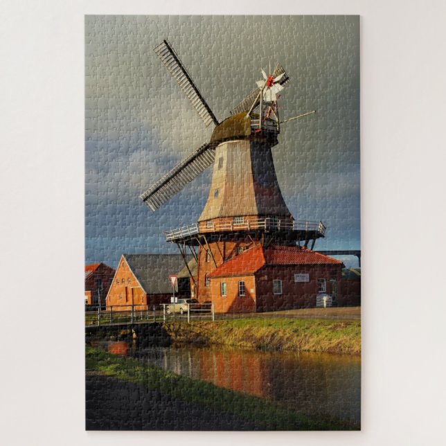 Puzzle Molino de viento Ostfriesland Holandés Grind Grain (Vertical)