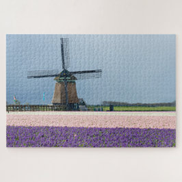 Puzzle Molino de viento tradicional con las flores