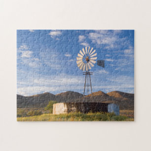 Puzzle Molino de viento y presa en el Karoo al amanecer