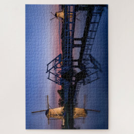 Puzzle Molinoes de viento y un puente levadizo en la