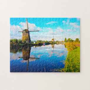 Puzzle Molinos de viento de Ámsterdam Holanda.