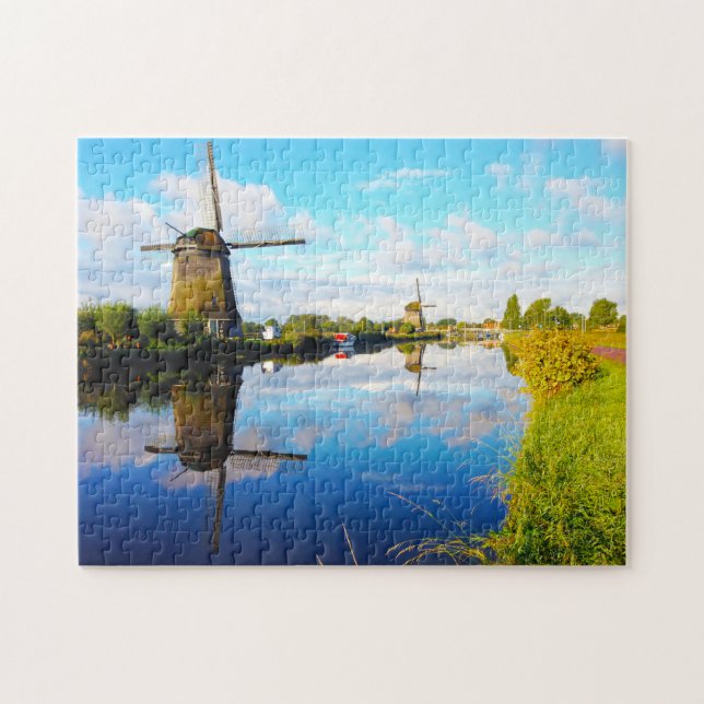 Puzzle Molinos de viento de Ámsterdam Holanda. (Horizontal)