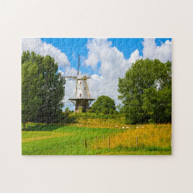 Puzzle Molinos de viento de  Amsterdam Holanda. Rompecabe (Horizontal)