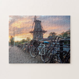 Puzzle Molinos de viento de Ámsterdam Holanda. Rompecabez