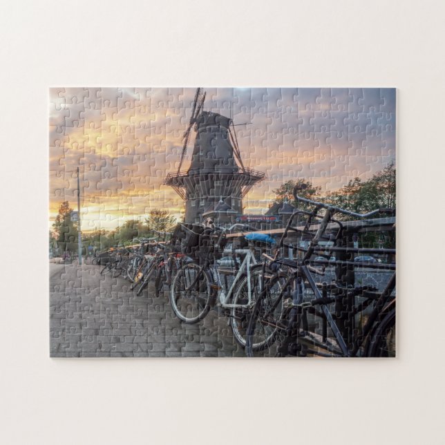 Puzzle Molinos de viento de Ámsterdam Holanda. Rompecabez (Horizontal)