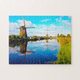 Puzzle Molinos de viento de Amsterdam Holland.