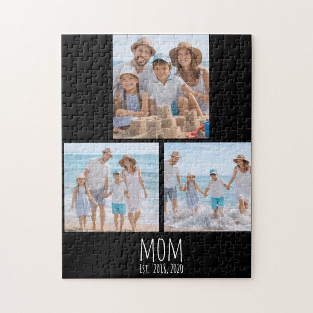 Puzzle Mom Established Modern Script 3 Photo  (Vertical)