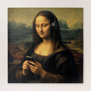 Puzzle Mona Lisa moderna con teléfono inteligente