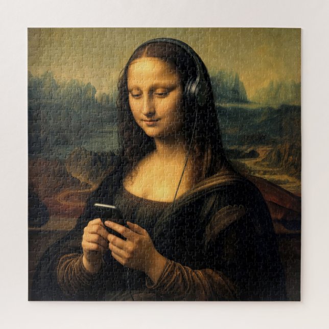 Puzzle Mona Lisa moderna con teléfono inteligente (Vertical)