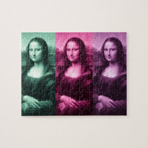 Puzzle Mona Lisa Púrpura Rosa Verde