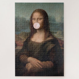 Puzzle Mona Lisa Soplando Chicle Rosa