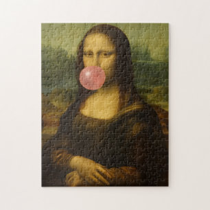 Puzzle Mona Lisa Soplando Goma Rosa
