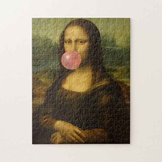 Puzzle Mona Lisa Soplando Goma Rosa (Vertical)