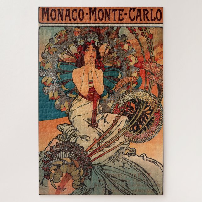 Puzzle Monaco Monte Carlo por Alphonse Mucha (Vertical)