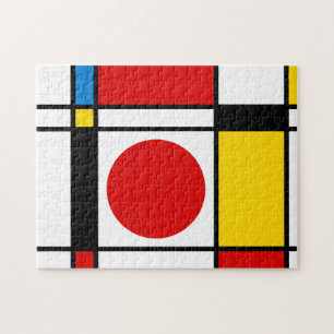 Puzzle Mondrian abstracto moderno de mediados del siglo