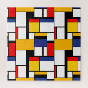 Puzzle Mondrian Geometric Minimalist Comopsition Modern
