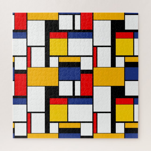 Puzzle Mondrian Geometric Minimalist Comopsition Modern (Vertical)