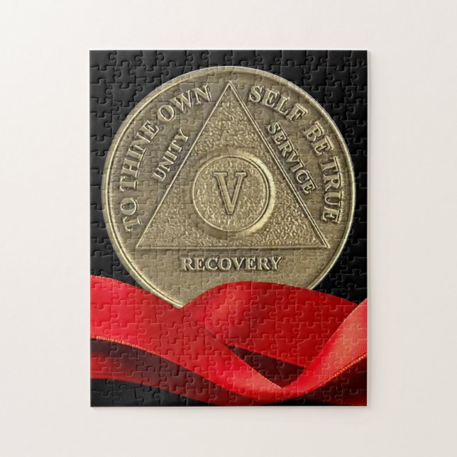 Puzzle Moneda de aniversario de recuperación sobria de 5  (Vertical)