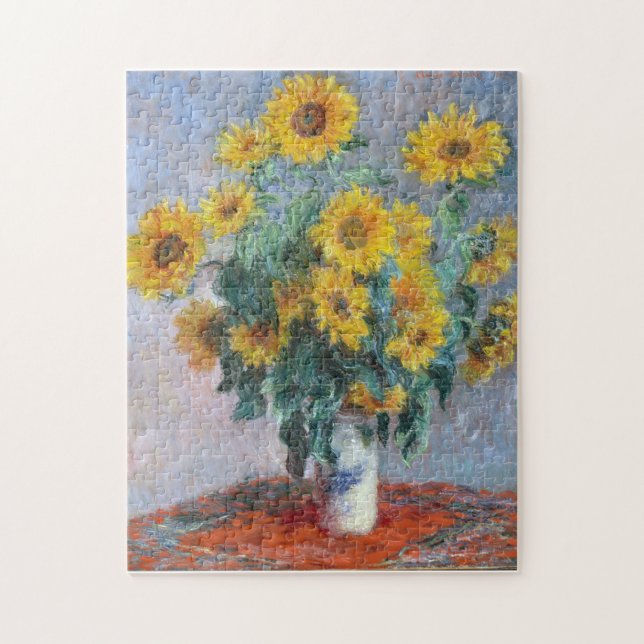 Puzzle Monet France Bouquet Sunflowers Impresionista Peop (Vertical)