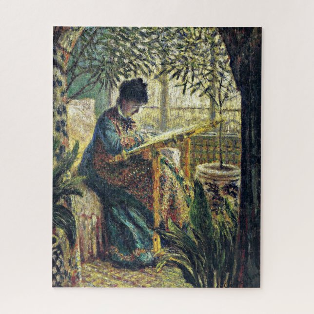 Puzzle Monet - Madame Monet Embroidering (Vertical)