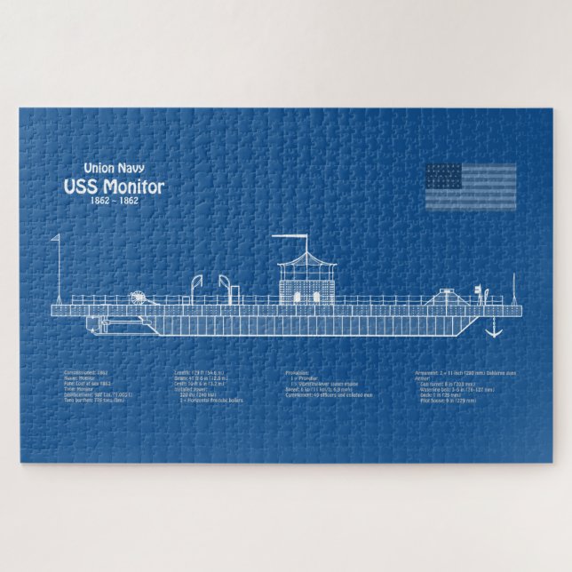 Puzzle Monitor USS - Planes de trazado de buques ABD (Horizontal)
