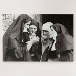 Puzzle Monjas fumando fotografía vintage   