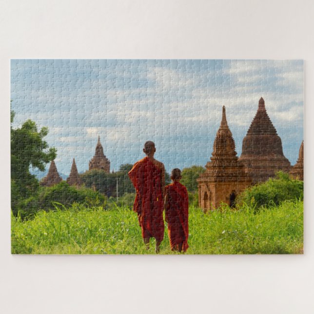 Puzzle Monjes con Templos Antiguos (Horizontal)