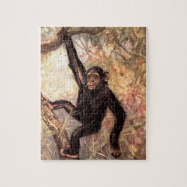 Puzzle Mono chimpancé por cisne CE, animales salvajes vin