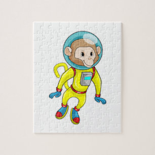Puzzle Mono como astronauta