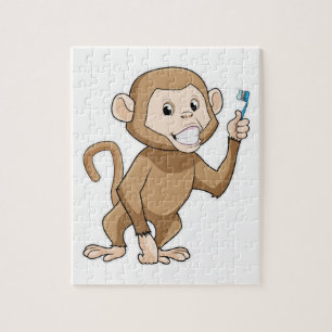 Puzzle Mono con cepillo de dientes