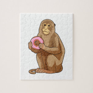 Puzzle Mono con donut